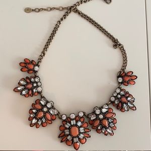 LOFT coral jeweled necklace